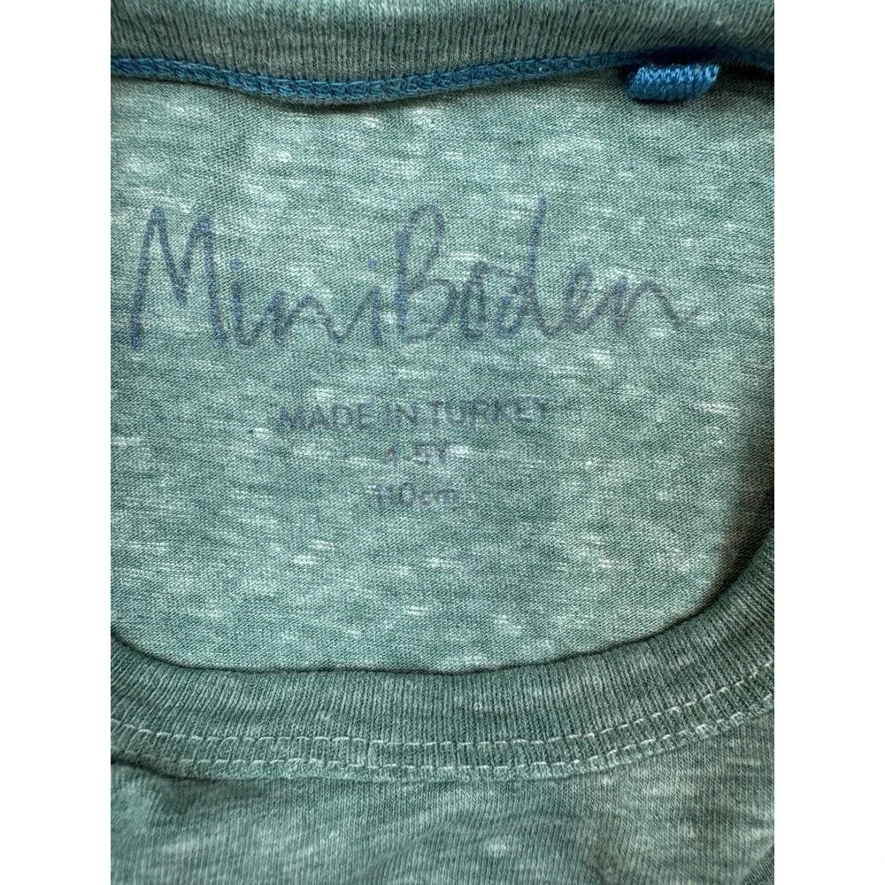 Mini Boden Boys T-Shirt Green Sports Graphic Print Size 4-5 Yrs